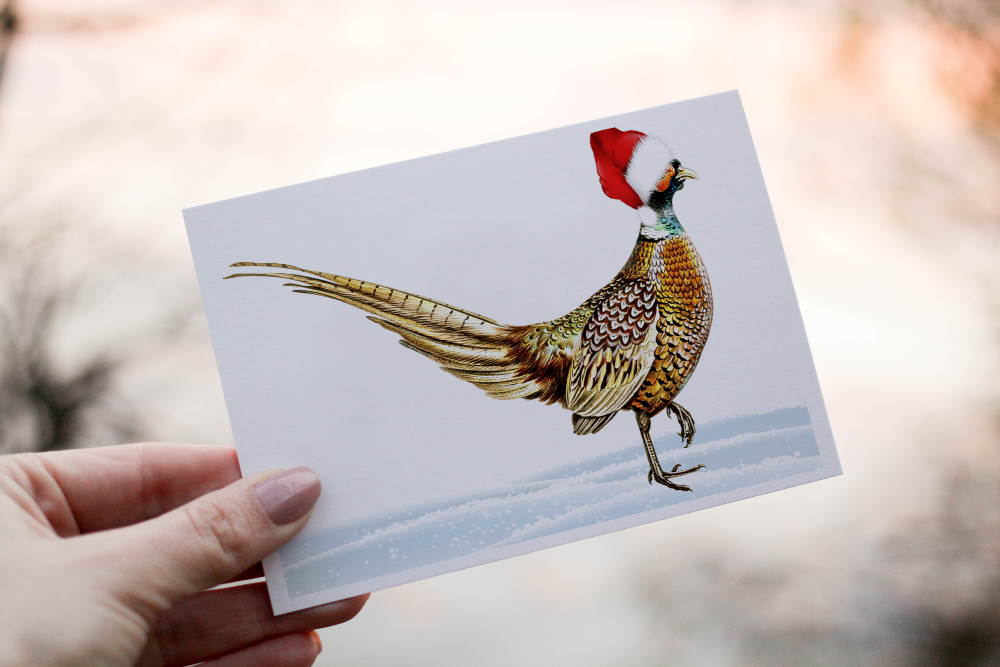 Pheasant Christmas Card, Game Bird Christmas Card - Click Image to Close